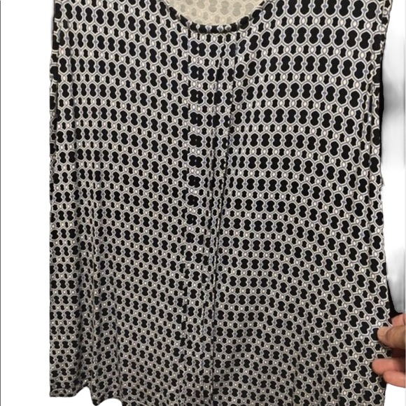 Croft & Barrow blue & white sleeveless blouse Petite large - Picture 4 of 5